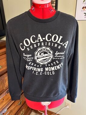 Coca-Cola Black Sweatshirt with White Logo Print